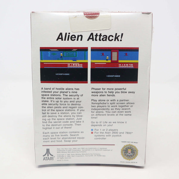 Vintage 1990 90s Atari 2600 Xenophobe CX26172 Video Game Cartridge For The Atari Video Computer System Mint Boxed Sealed Rare