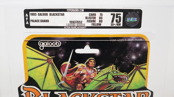 Vintage 1983 80s Galoob Blackstar Black Star Palace Guard Action Figure AFA 75 EX+ / NM Graded MOC Carded Rare