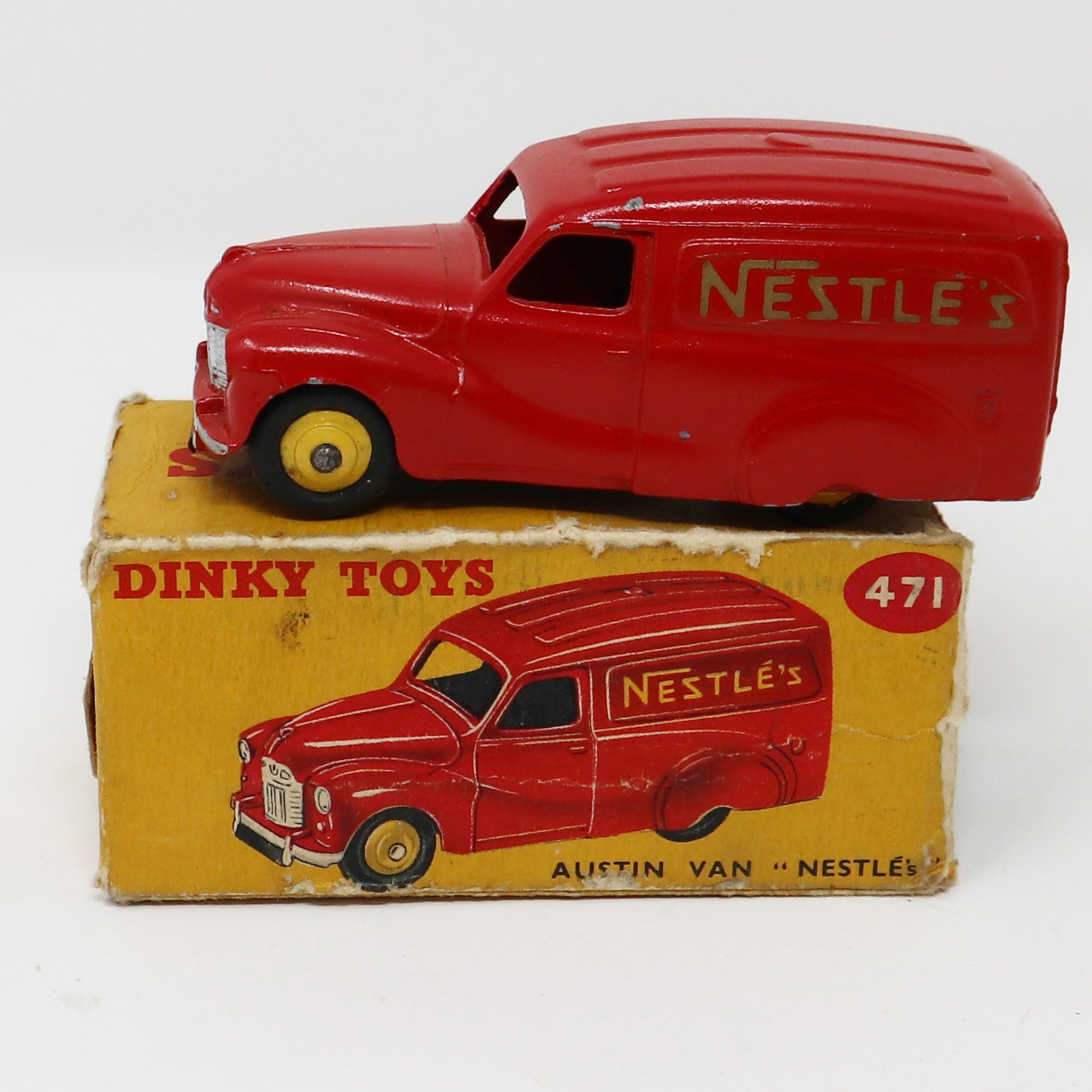 Vintage Meccano Dinky Toys 471 Austin Van Nestles Die-Cast Vehicle Boxed