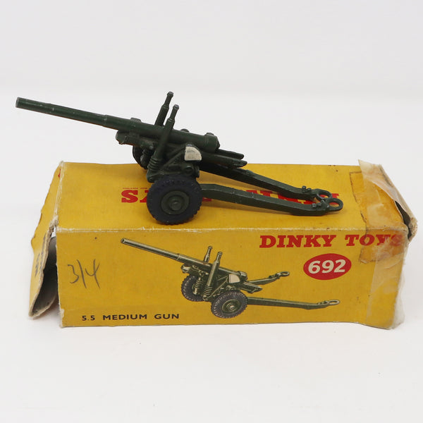 Vintage Meccano Dinky Toys 692 5.5 Medium Gun Die-Cast Boxed