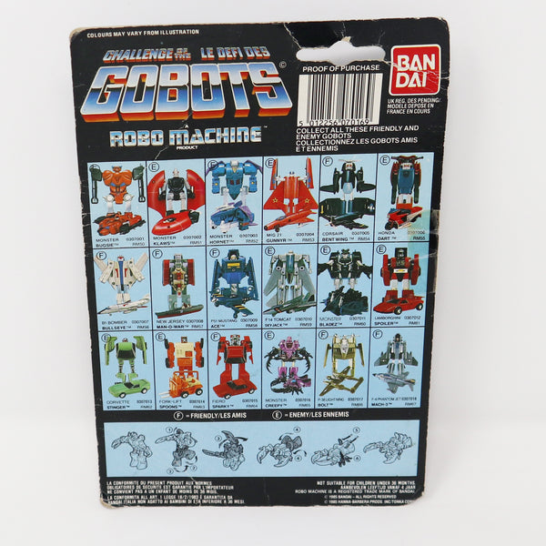 Vintage 1985 80s Bandai Tonka Gobots Robo Machines Monster Creepy RM65 3" Transforming Action Figure Robot Vehicle Die Cast Metal Plastic Carded MOC Opened