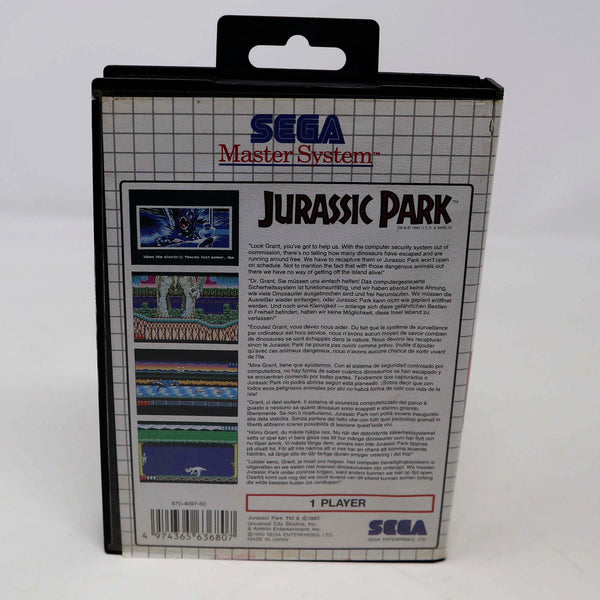 Vintage 1992 90s Sega Master System Jurassic Park Cartridge Video Game Action Pal 1 Player