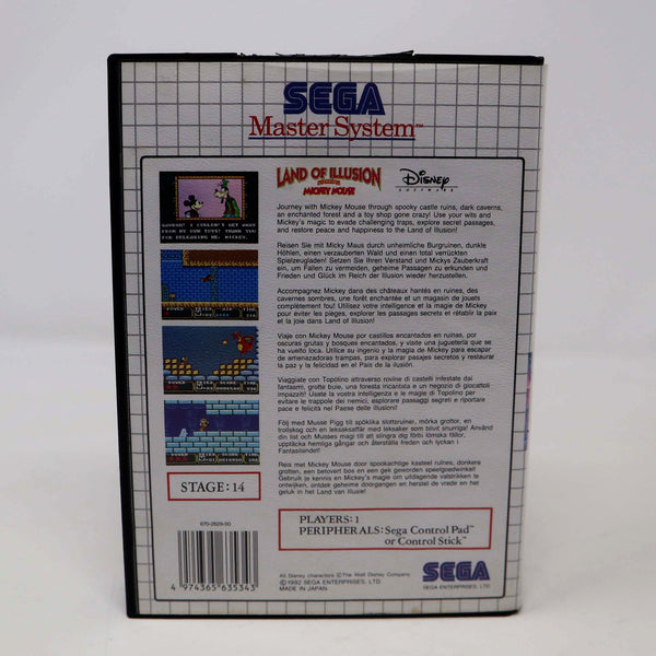 Vintage 1992 90s Sega Master System Land Of Illusion Starring Mickey Mouse Cartridge Video Game Pal Action 1 Player