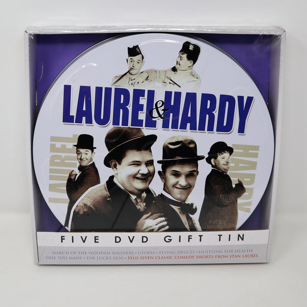 2015 Laurel & Hardy Five Movies + Classic Comedy Shorts DVD Gift Tin Complete Boxed Sealed Stan Laurel Oliver Hardy