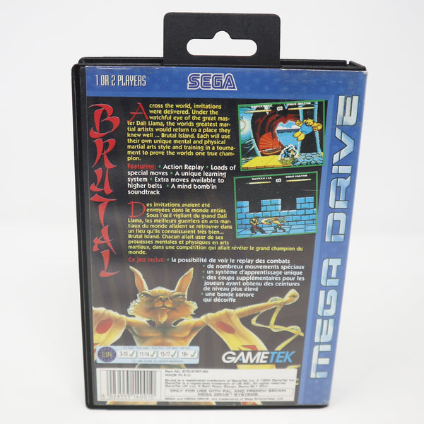 Vintage 1994 90s Sega Mega Drive Megadrive Brutal Paws Of Fury Cartridge Video Game PAL French Secam 1 or 2 Players