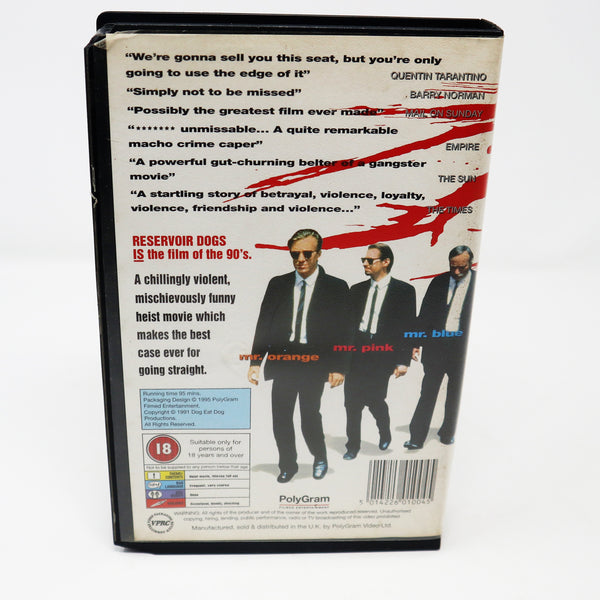 Vintage 1995 90s PolyGram Reservoir Dogs Original UK Version Uncut PAL VHS (Video Home System) Tape Rare Bigger Ex-Rental Version