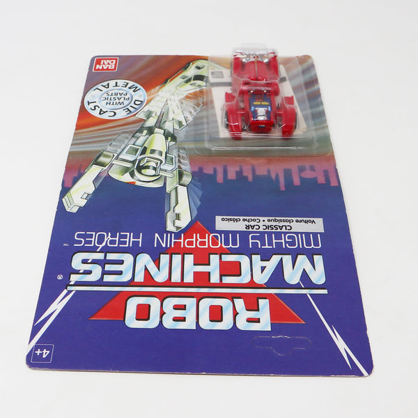 Vintage 1980s Bandai Gobots Robo Machines Mighty Morphin Heroes Classic Car 3" Transforming Action Figure Robot Vehicle Die Cast Metal Plastic Carded MOC