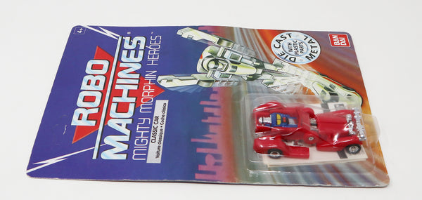 Vintage 1980s Bandai Gobots Robo Machines Mighty Morphin Heroes Classic Car 3" Transforming Action Figure Robot Vehicle Die Cast Metal Plastic Carded MOC