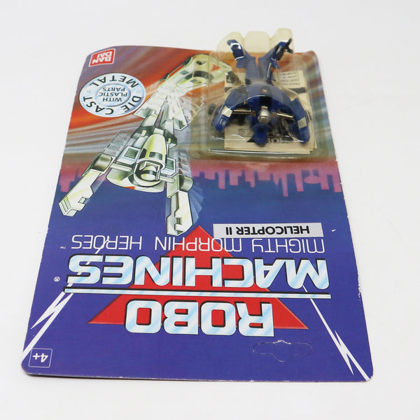 Vintage 1980s Bandai Gobots Robo Machines Mighty Morphin Heroes Helicopter II 3" Transforming Action Figure Robot Vehicle Die Cast Metal Plastic Carded MOC