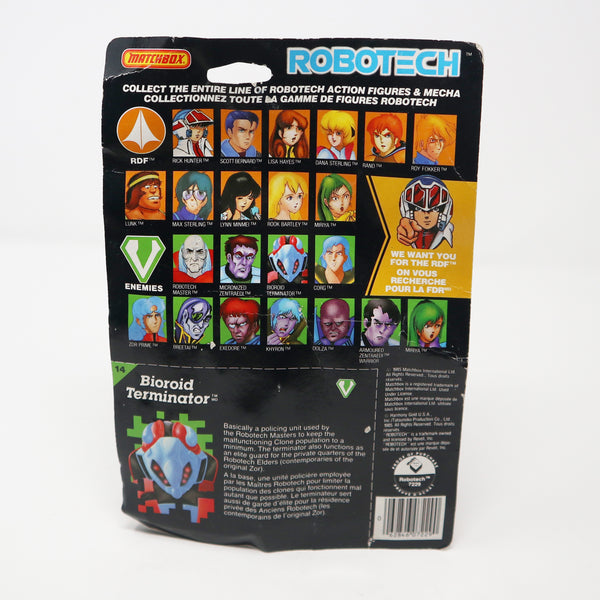 Vintage 1985 80s Matchbox Harmony Gold Robotech Bioroid Terminator Robotech Masters Enemy Action Figure MOC Carded Sealed