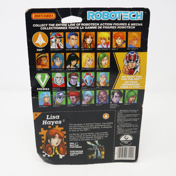 Vintage 1985 80s Matchbox Harmony Gold Robotech Lisa Hayes Robotech Defense Force Action Figure MOC Carded (Mostly Sealed)