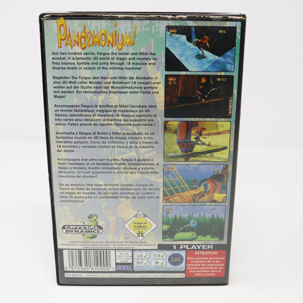 Vintage 1997 90s Sega Saturn Pandemonium! Video Game PAL French Secam 1 Player