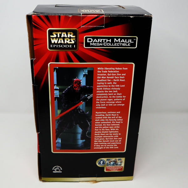 Vintage 1999 90s Applause Star Wars Episode I Darth Maul Mega-Collectible 10" Action Figure With Lightsaber Boxed