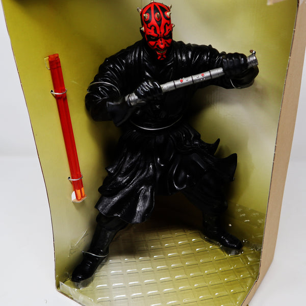 Vintage 1999 90s Applause Star Wars Episode I Darth Maul Mega-Collectible 10" Action Figure With Lightsaber Boxed