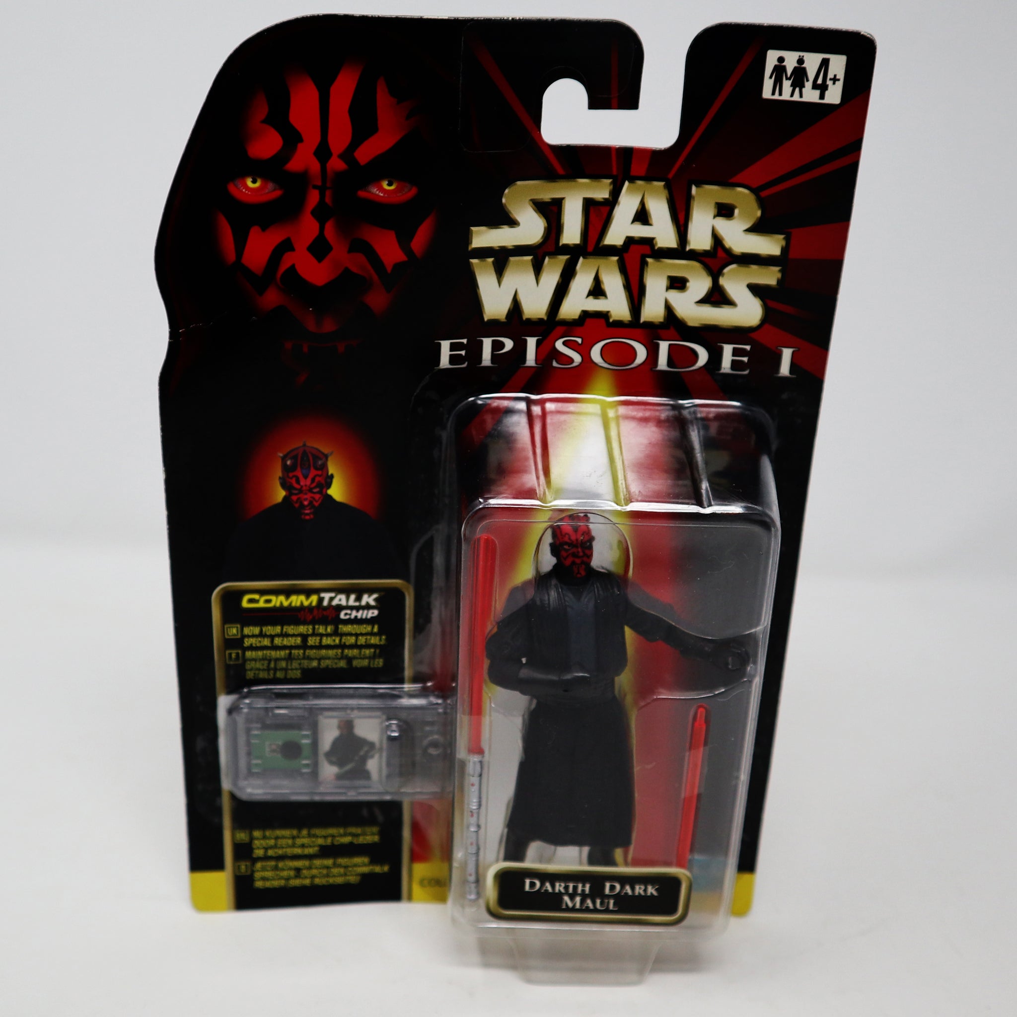 Vintage 1999 90s Hasbro Star Wars Episode I Collection 1 Dark Darth Maul Talking Action Figure Carded MOC