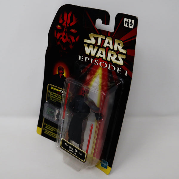 Vintage 1999 90s Hasbro Star Wars Episode I Collection 1 Dark Darth Maul Talking Action Figure Carded MOC