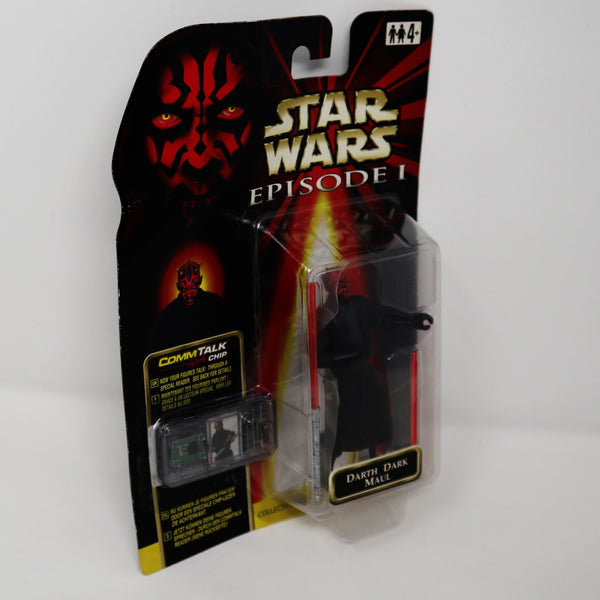 Vintage 1999 90s Hasbro Star Wars Episode I Collection 1 Dark Darth Maul Talking Action Figure Carded MOC