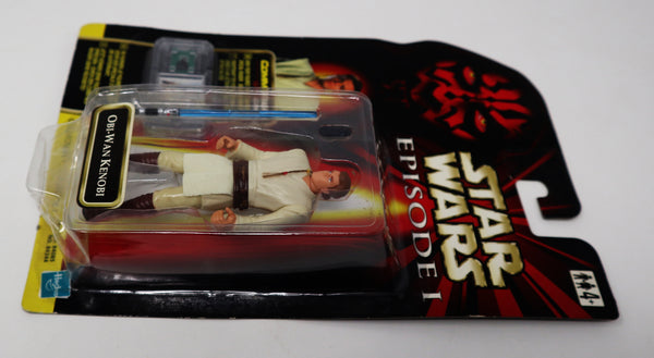 Vintage 1999 90s Hasbro Star Wars Episode I Collection 1 Obi-Wan Kenobi Talking Action Figure Carded MOC