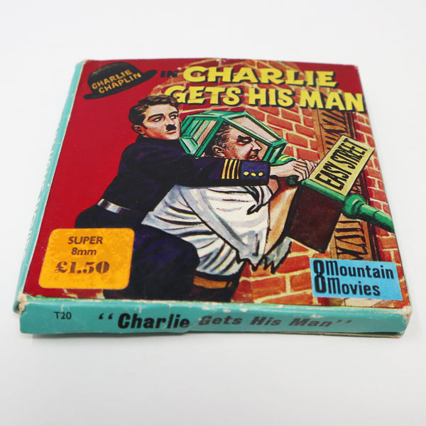 Vintage Mountain Home Movies Super 8mm Charlie Chaplin In Charlie Gets His Man T20 Film Movie Reel Boxed