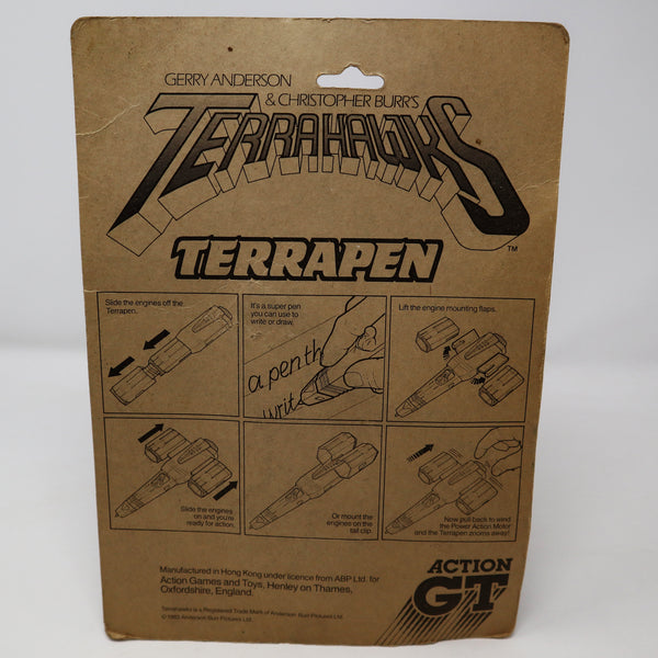 Vintage 1983 80s Action GT Gerry Anderson & Christopher Burr's Terrahawks Terrapen Pen Vehicle For Writing Or Drawing Carded MOC