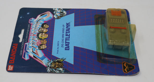 Vintage 1983 80s Bandai Gerry Anderson & Christopher Burr's Terrahawks Battletank Zig-Zag Mini Wind-Up Space Vehicle Prod. 988716 Carded MOC