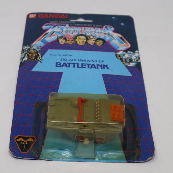 Vintage 1983 80s Bandai Gerry Anderson & Christopher Burr's Terrahawks Battletank Zig-Zag Mini Wind-Up Space Vehicle Prod. 988716 Carded MOC