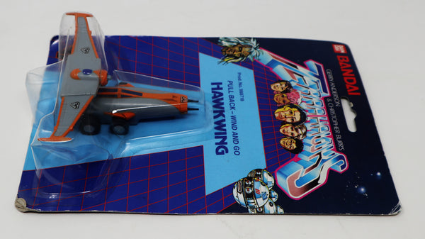 Vintage 1983 80s Bandai Gerry Anderson & Christopher Burr's Terrahawks Hawkwing Pull Back - Wind And Go Space Vehicle Prod. 988718 Carded MOC