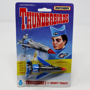 Vintage 1992 90s Matchbox Thunderbirds Thunderbird 1 Pilot: Scott Tracy Vehicle Carded MOC