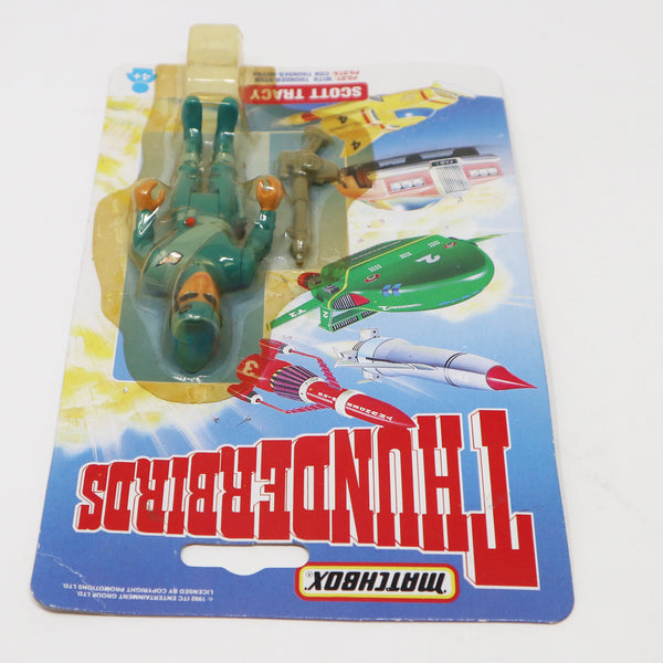 Vintage 1993 90s Matchbox Tyco Toys Thunderbirds Scott Tracy Pilot With Thunder-Stun 3.5" Action Figure Carded MOC