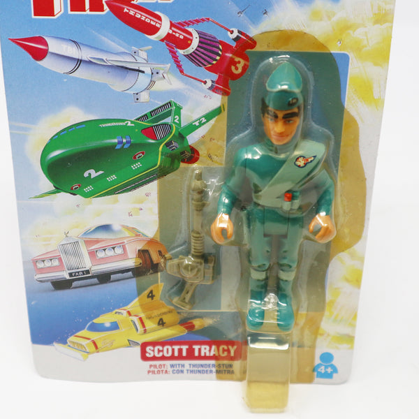 Vintage 1993 90s Matchbox Tyco Toys Thunderbirds Scott Tracy Pilot With Thunder-Stun 3.5" Action Figure Carded MOC