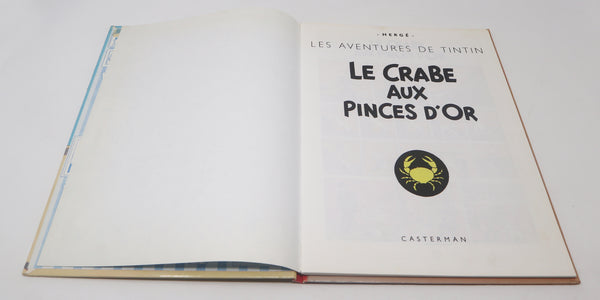Vintage 1966? 60s Casterman Herge - Les Aventures De Tintin - Le Crabe Aux Princes D'Or Comic Strip Story Annual Hardback Book Rare French
