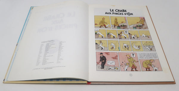 Vintage 1966? 60s Casterman Herge - Les Aventures De Tintin - Le Crabe Aux Princes D'Or Comic Strip Story Annual Hardback Book Rare French