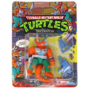 Vintage 1990 90s Playmates Toys Teenage Mutant Ninja Turtles (TMNT) Triceraton Action Figure Carded MOC