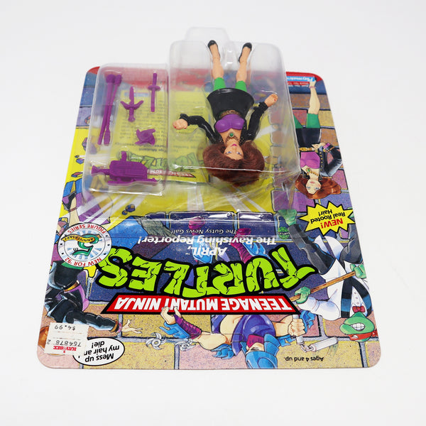 Vintage 1992 90s Playmates Toys Teenage Mutant Ninja Turtles (TMNT) April O'Neil The Ravashing Reporter! Action Figure Carded MOC