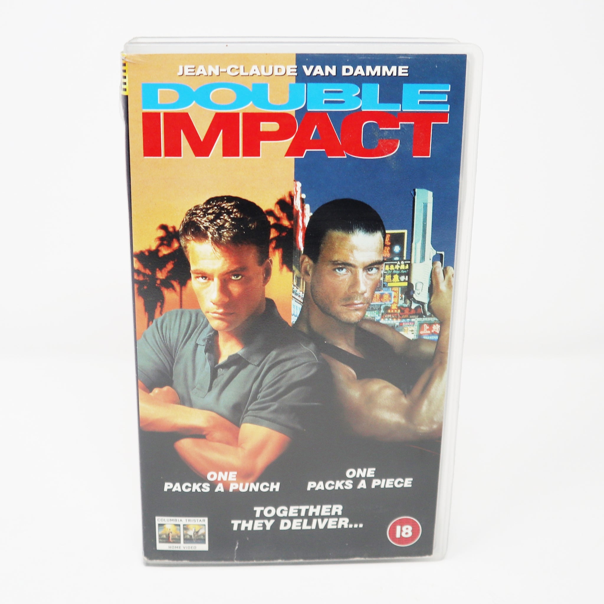 Vintage 1997 90s Columbia Tristar Home Video Jean-Claude Van Damme Double Impact PAL VHS (Video Home System) Tape