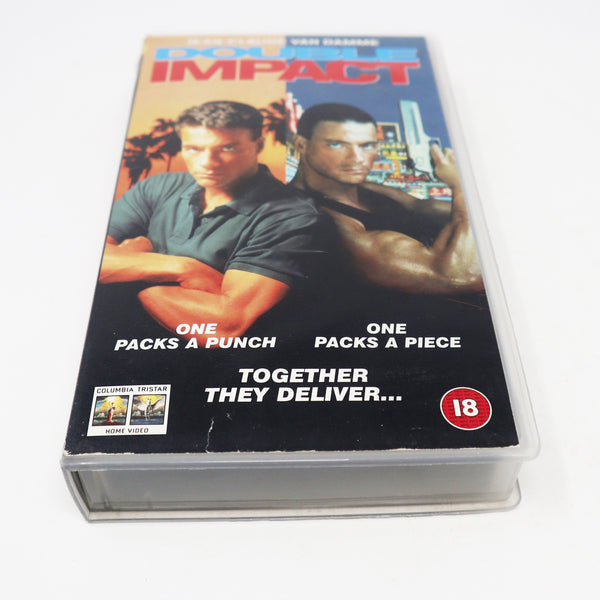 Vintage 1997 90s Columbia Tristar Home Video Jean-Claude Van Damme Double Impact PAL VHS (Video Home System) Tape