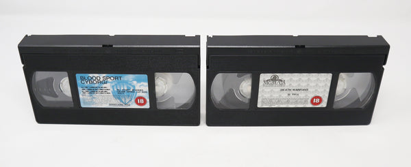 Vintage 1994 90s MGM / UA Home Video Jean-Claude Van Damme The Complete Action Set (Bloodsport, Cyborg & Death Warrant) PAL VHS (Video Home System) Tape