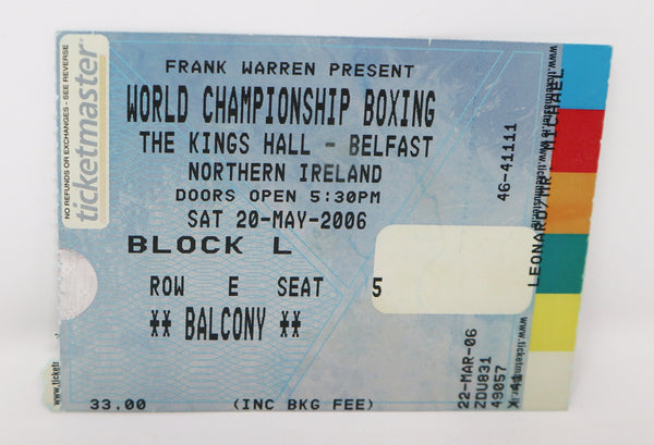 2006 WBU World Welterweight Title Fire & Fury Magee vs Takaloo Saturday 20 May '06 Kings Hall Belfast Boxing Sports Programme Program Book + Ticket Stub