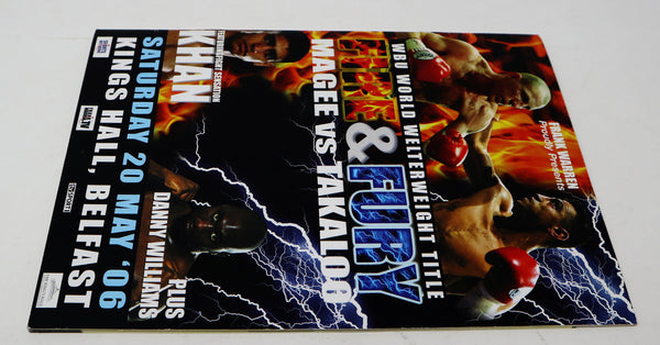 2006 WBU World Welterweight Title Fire & Fury Magee vs Takaloo Saturday 20 May '06 Kings Hall Belfast Boxing Sports Programme Program Book + Ticket Stub