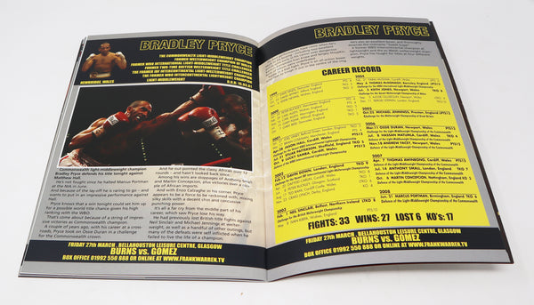 Khan vs Barrera Saturday 14th March M.E.N Arena Manchester Boxing Sports Programme Program Book