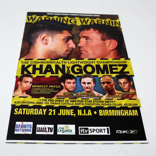 The Commonwealth Lightweight Championship Khan vs Gomez Saturday 21 June N.I.A Birmingham Boxing Sports Programme Program Book