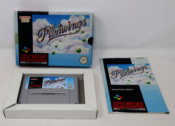 Vintage 1992 90s Super Nintendo Entertainment System SNES Pilotwings Cartridge Video Game Boxed Pal Version