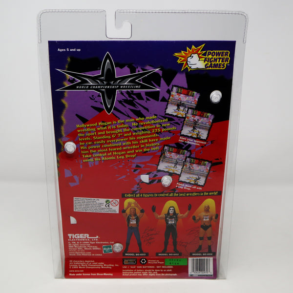 Vintage 1999 90s Tiger Electronic Hasbro World Championship WCW WWF WWE Wrestling Hollywood Hogan 10" Collectible Figure & LCD Handheld Game Carded MOC Sealed Rare