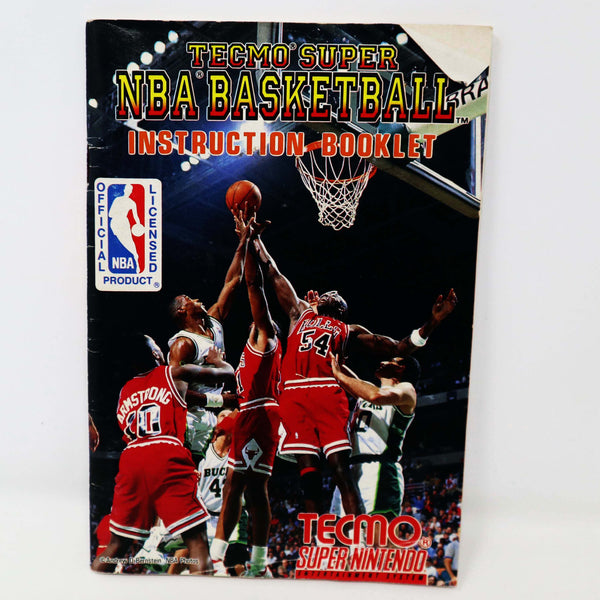 Vintage 1993 90s Super Nintendo Entertainment System SNES Tecmo Super NBA Basketball Cartridge Video Game Boxed NTSC Version