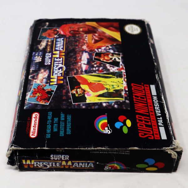 Vintage 1991 90s Super Nintendo Entertainment System SNES Super WrestleMania Cartridge Video Game Boxed Pal Version