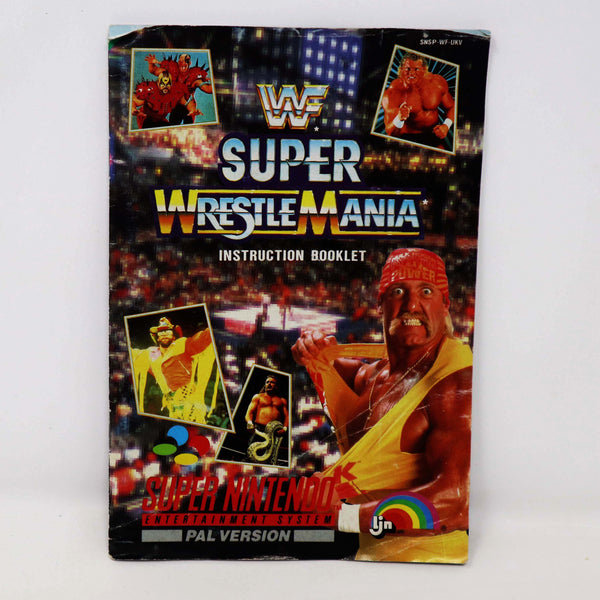 Vintage 1991 90s Super Nintendo Entertainment System SNES Super WrestleMania Cartridge Video Game Boxed Pal Version