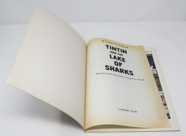 Vintage 1978 70s Tintin And The Lake Of Sharks A Tintin Film Book Based On The Characters Created By Herge Comic Strip Story Paperback Book Reprint Rare