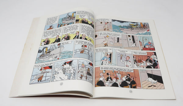 Vintage 1978 70s Magnet Herge - The Adventures Of Tintin - The Shooting Star Comic Strip Story Paperback Book Reprint Rare