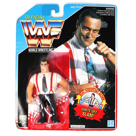 Vintage 1992 90s Hasbro WWF Wrestling Series 5 Irwin R. Schyster (IRS) Action Figure Carded MOC