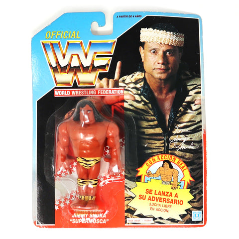 Vintage 1991 90s Hasbro WWF Wrestling Series 2 Jimmy Snuka With Superfly Slam! Action Figure Carded MOC Rare Spanish